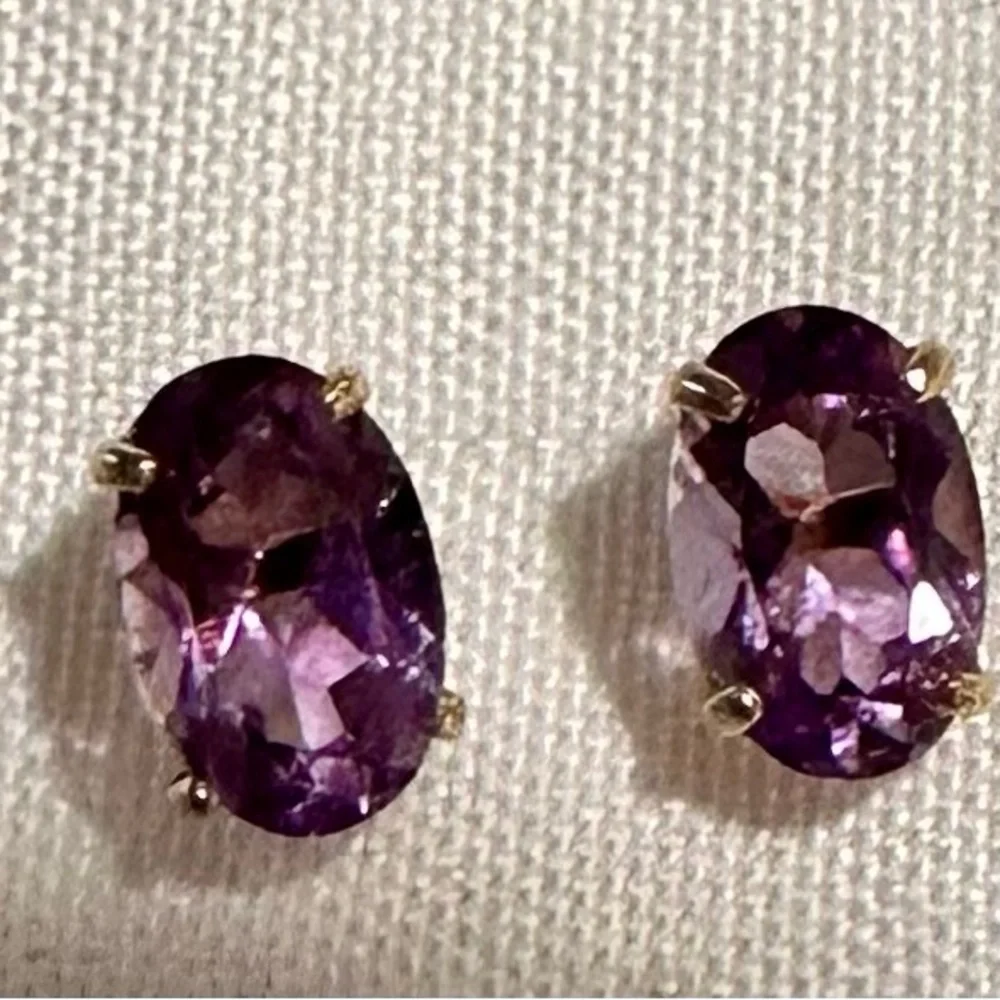 14k SOLID GOLD Genuine Amethyst 1.16 carats TCW - Picture 1 of 6